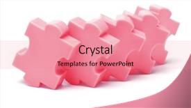  Presentation with plastic twines - PPT theme having row of plastic jigsaw puzzles background and a coral colored foreground