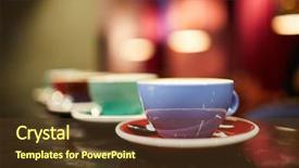  Presentation with porcelain - Audience pleasing slide deck consisting of row of porcelain coffee cups backdrop and a  colored foreground