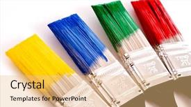  Presentation with paint - Cool new presentation with row of primary colored paint backdrop and a yellow colored foreground