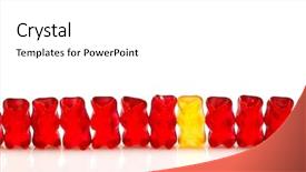  Presentation with gummy bear gummy bears - Cool new slides with row of red gummy bears backdrop and a white colored foreground