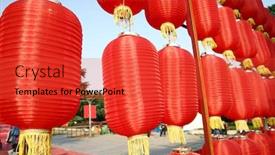 Presentation with lantern - Colorful slides enhanced with row of red lantern outside backdrop and a red colored foreground