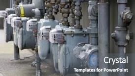  Presentation with gas - Slides consisting of row of six gray gas background and a gray colored foreground