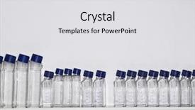  Presentation with specimen - PPT theme consisting of row of specimen bottles on shelf in laboratory background and a light gray colored foreground