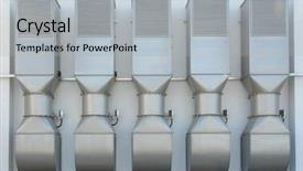  Presentation with air conditioning services - Amazing slides having row of stainless steel air backdrop and a light gray colored foreground