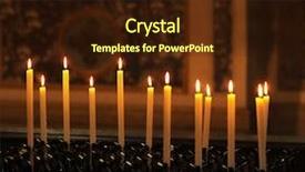  Presentation with lit candles - Theme enhanced with row of tall lit candles background and a wine colored foreground