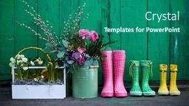  Presentation with colorful - Theme consisting of row-of-three-pairs background and a ocean colored foreground