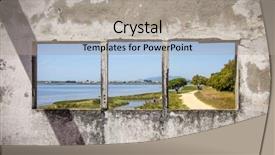  Presentation with windows - PPT theme featuring row of three windows background and a light gray colored foreground