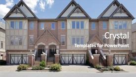  Presentation with tudor - PPT layouts featuring row of tudor style brick background and a gray colored foreground