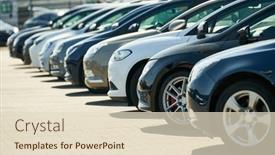  Presentation with used cars - Slide set consisting of row-of-used-cars-rental background and a lemonade colored foreground