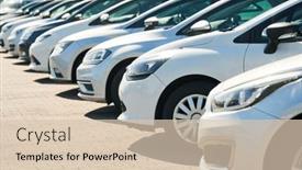  Presentation with used cars - Presentation theme having row-of-used-cars-rental background and a lemonade colored foreground