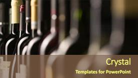  Presentation with bottles - Audience pleasing theme consisting of row of vintage wine bottles backdrop and a tawny brown colored foreground