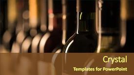  Presentation with cellar - Presentation design enhanced with row of vintage wine bottles background and a tawny brown colored foreground