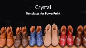  Presentation with black women - Presentation featuring row-of-women-s-boots background and a black colored foreground