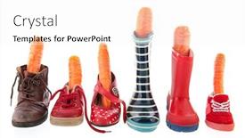  Presentation with carrots - PPT layouts enhanced with holidays isolated over white background background and a sky blue colored foreground