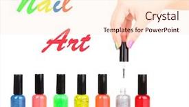  Presentation with bright colorful candy isolated - Amazing slides having row vials - colorful nail polishes isolated backdrop and a  colored foreground