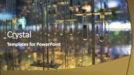  Presentation with lab test - Slide set with row vials - many test tubes with samples background and a tawny brown colored foreground