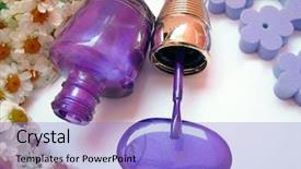  Presentation with nail - Beautiful presentation theme featuring row vials - nail polish backdrop and a light blue colored foreground