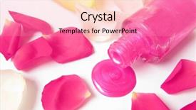  Presentation with acrylic nail application - Amazing presentation theme having row vials - spilled nail polish backdrop and a coral colored foreground