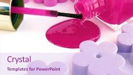  Presentation with nail - Cool new slides with row vials - spilled nail polish backdrop and a sky blue colored foreground