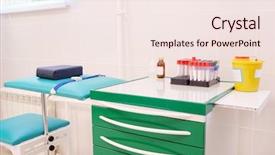  Presentation with medical analysis - Beautiful presentation featuring row vials - tubes of blood for medical backdrop and a sky blue colored foreground