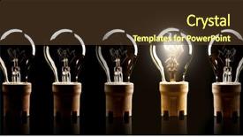  Presentation with light bulbs - Slides with row with single one shinning background and a tawny brown colored foreground