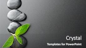  Presentation with zen stones - Presentation having row zen stones and bamboo background and a dark gray colored foreground