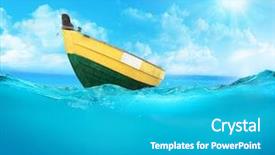  Presentation with sea fishing - Colorful presentation enhanced with rowing boat on the sea backdrop and a teal colored foreground