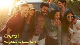  Presentation with rowing - Colorful presentation enhanced with rowing free - group shot of friends backdrop and a tawny brown colored foreground