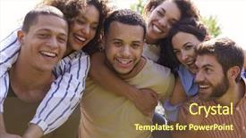  Presentation with young sing woman singing young - PPT theme with rowing free - portrait of six young adult background and a  colored foreground