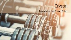  Presentation with gym junior - Beautiful presentation theme featuring rowing free - rows of dumbbells backdrop and a lemonade colored foreground