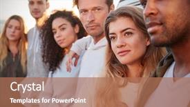  Presentation with road trip - Theme consisting of rowing free - young adult friends background and a coral colored foreground