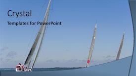  Presentation with rowing - PPT layouts featuring rowing team - group of 3 yachts sailing background and a  colored foreground