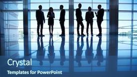  Presentation with for the people - Cool new presentation design with rowing team - row of people in formalwear backdrop and a  colored foreground