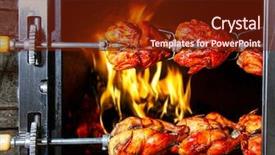  Presentation with baby chickens little cute chicks - PPT layouts featuring rows - roasted chickens in a row background and a tawny brown colored foreground