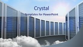  Presentation with storage rooms - PPT layouts enhanced with rows against digitally generated cloud background and a light blue colored foreground