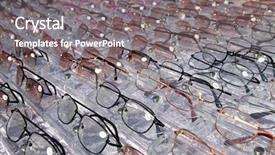  Presentation with glasses - PPT theme consisting of rows many eye glasses shop background and a gray colored foreground