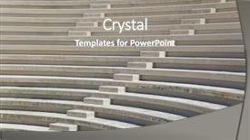 Presentation with amphitheater - Beautiful PPT layouts featuring rows of amphitheater - entertainment background backdrop and a gray colored foreground
