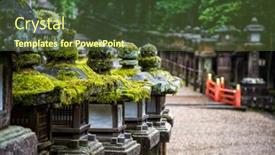  Presentation with ancient japan - Audience pleasing slide set consisting of rows-of-ancient-stone backdrop and a tawny brown colored foreground
