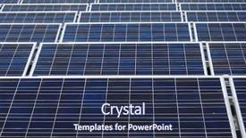  Presentation with solar panels - Presentation theme enhanced with rows-of-blue-and-white background and a tawny brown colored foreground