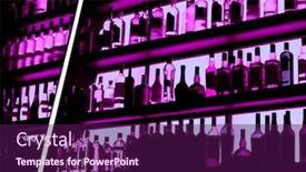  Presentation with bottle - Colorful slide set enhanced with shelf in a bar trademark backdrop and a violet colored foreground