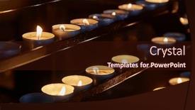  Presentation with candles - Theme enhanced with rows-of-burning-candles background and a wine colored foreground