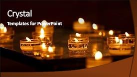  Presentation with church - Audience pleasing presentation theme consisting of rows of burning candles backdrop and a black colored foreground