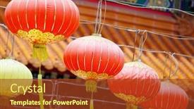  Presentation with chinese lantern - PPT layouts having rows-of-chinese-lantern background and a tawny brown colored foreground