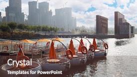  Presentation with motor - PPT theme enhanced with rows of circle promenade motor background and a tawny brown colored foreground