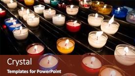  Presentation with candles - Theme featuring rows-of-colourful-candles background and a  colored foreground