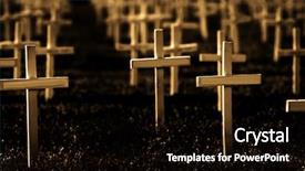  Presentation with soldiers - Slides featuring rows of crosses honoring soldiers background and a black colored foreground