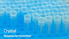  Presentation with test tubes - Colorful presentation design enhanced with rows of empty test tubes backdrop and a  colored foreground