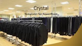  Presentation with trousers - Beautiful presentation theme featuring modern style wardrobe clothes - rows of jackets and men backdrop and a lemonade colored foreground