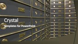  Presentation with vault - Audience pleasing presentation theme consisting of rows of luxurious safe deposit backdrop and a dark gray colored foreground