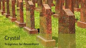  Presentation with granite - Beautiful slide set featuring rows of obelisks of red backdrop and a gold colored foreground